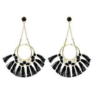 NWT Rebecca Minkoff Utopis Tassel Chandeliers Earrings Black Women's Size OS